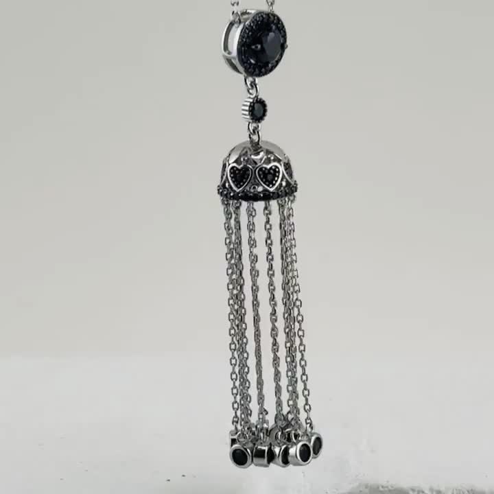 Колье со шпинелью из серебра 925 пробы арт. E10090-SN_KL_SP_WG