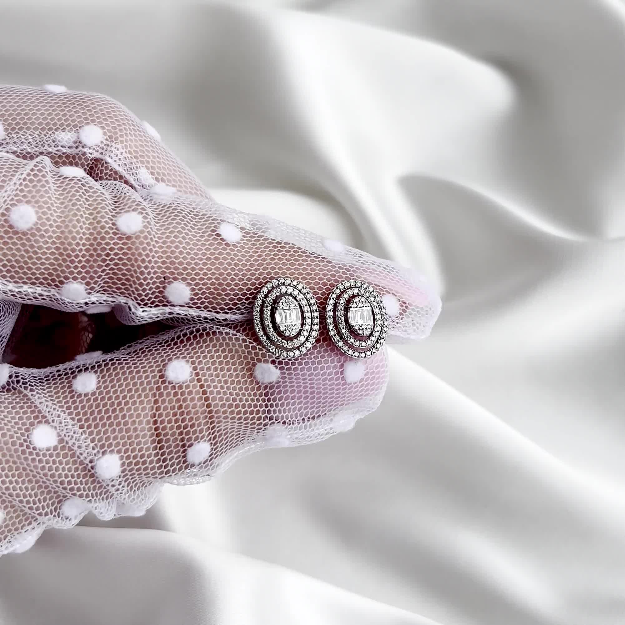 Серьги с бриллиантами из золота 585 пробы арт. E2212-1001