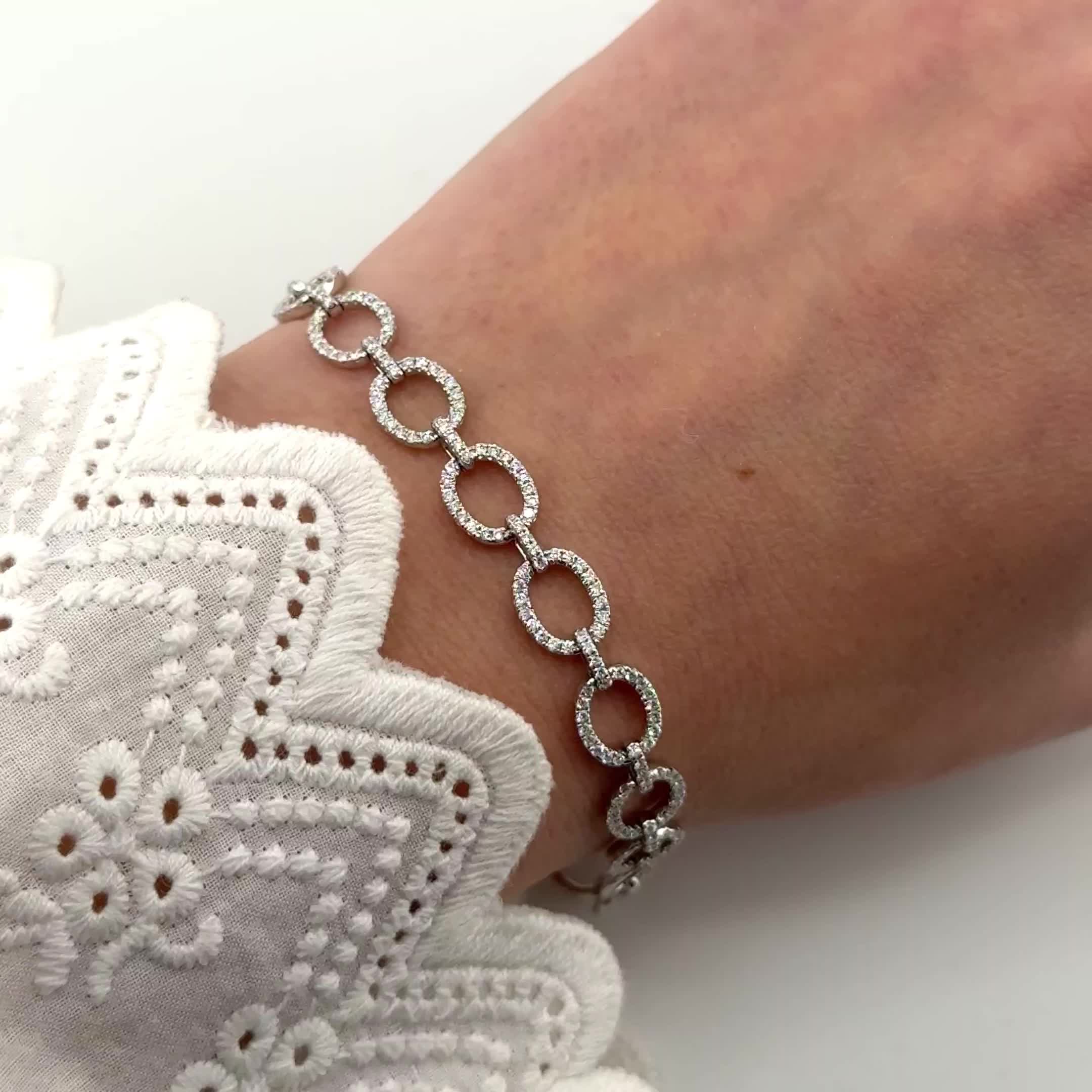 Браслет с бриллиантами из белого золота 585 пробы арт. MB42121