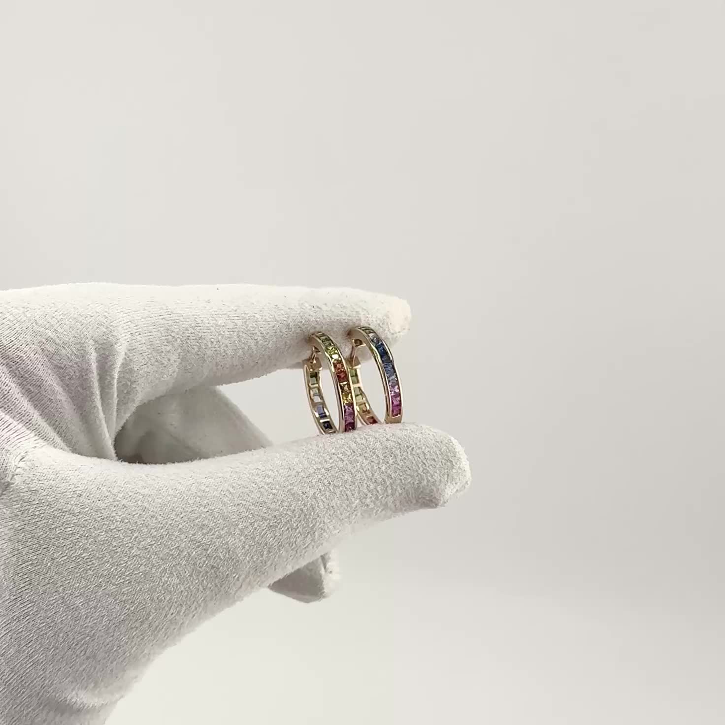 Серьги с сапфирами из золота 585 пробы арт. ME35989-2.0MM-R1-RG