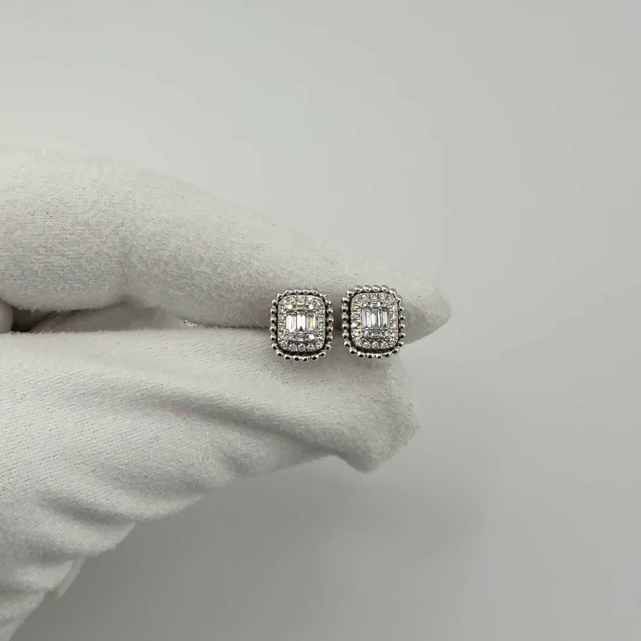 Серьги с бриллиантами из белого золота 585 пробы арт. ME39737A