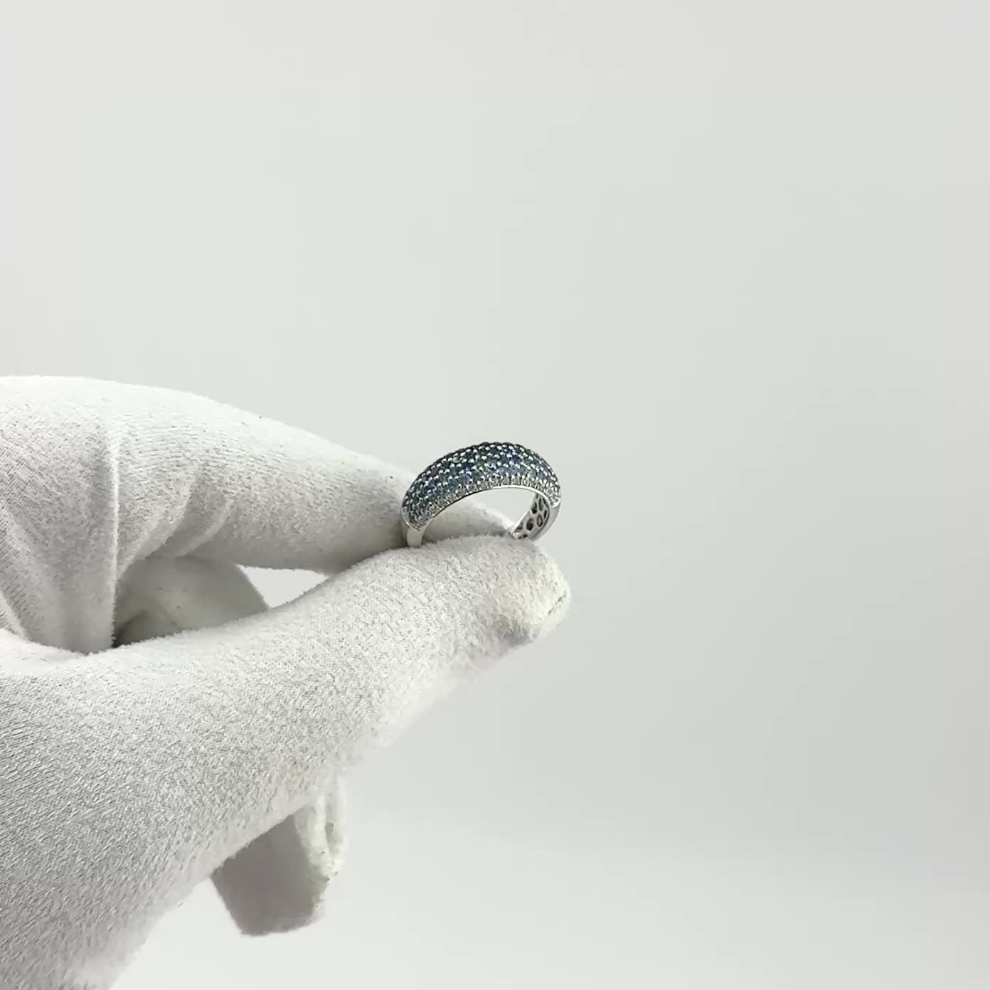 Кольцо с сапфирами и бриллиантами из белого золота 585 пробы арт. MR81660-1-WD-BS