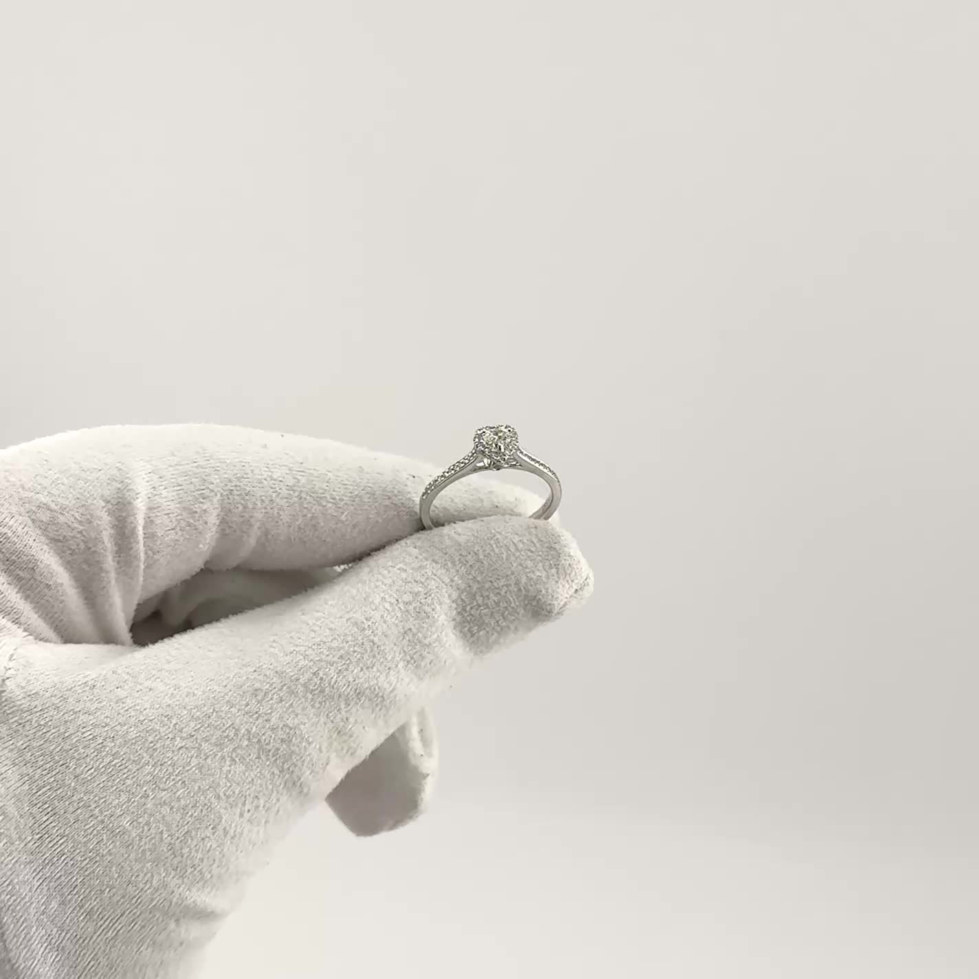 Кольцо "Сердце" с бриллиантами из белого золота 585 пробы  арт. MR86418-20