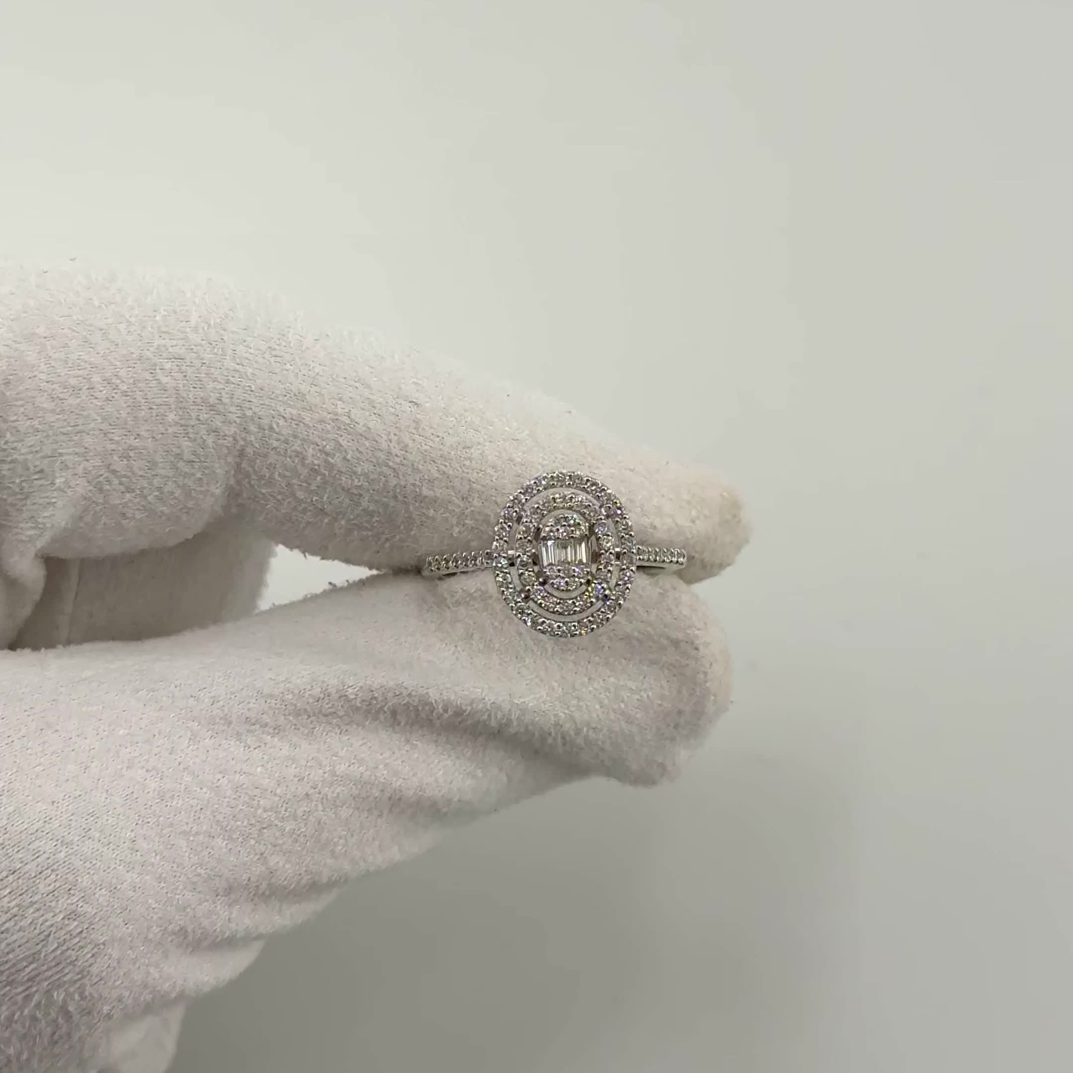 Кольцо с бриллиантами из белого золота 585 пробы арт. R2212B-1001