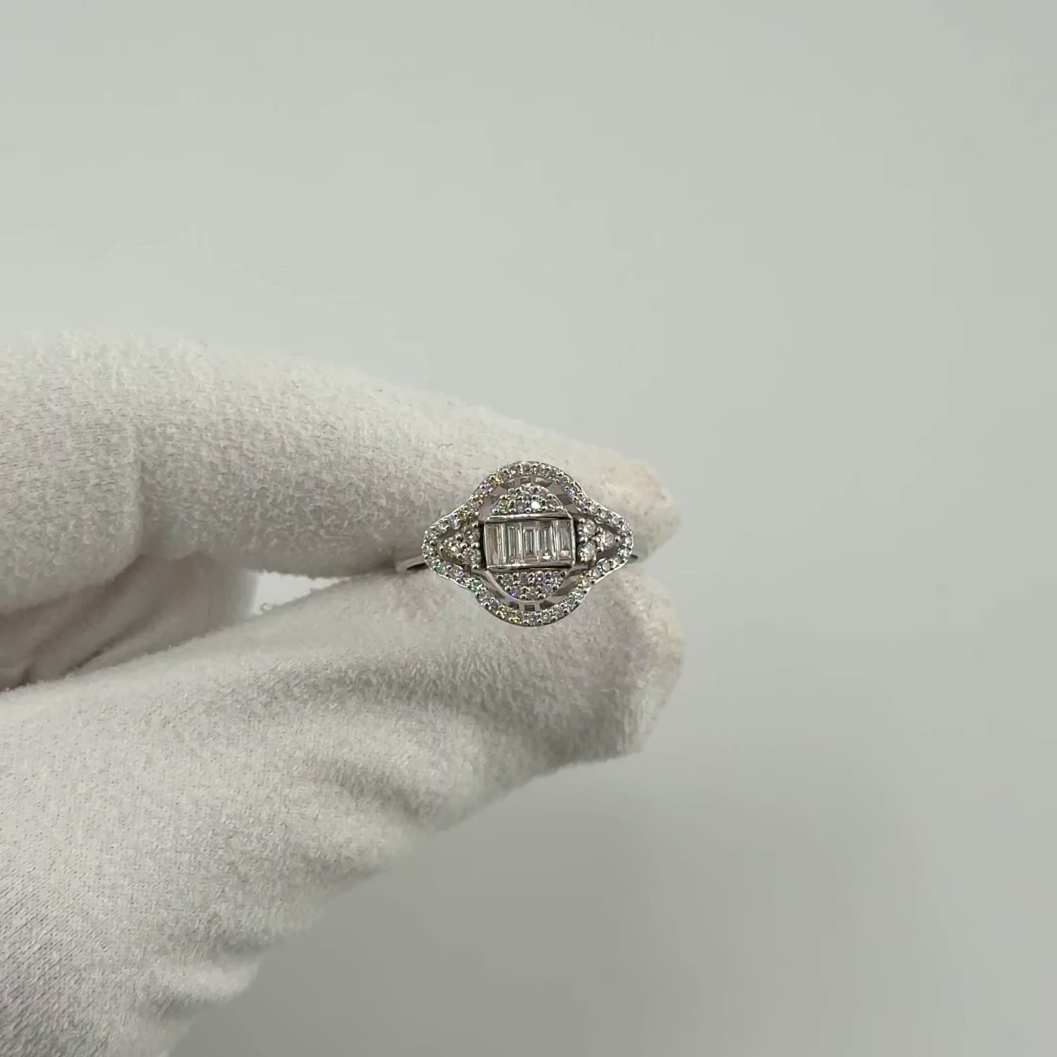 Кольцо с бриллиантами из белого золота 585 пробы арт. R2217-1001