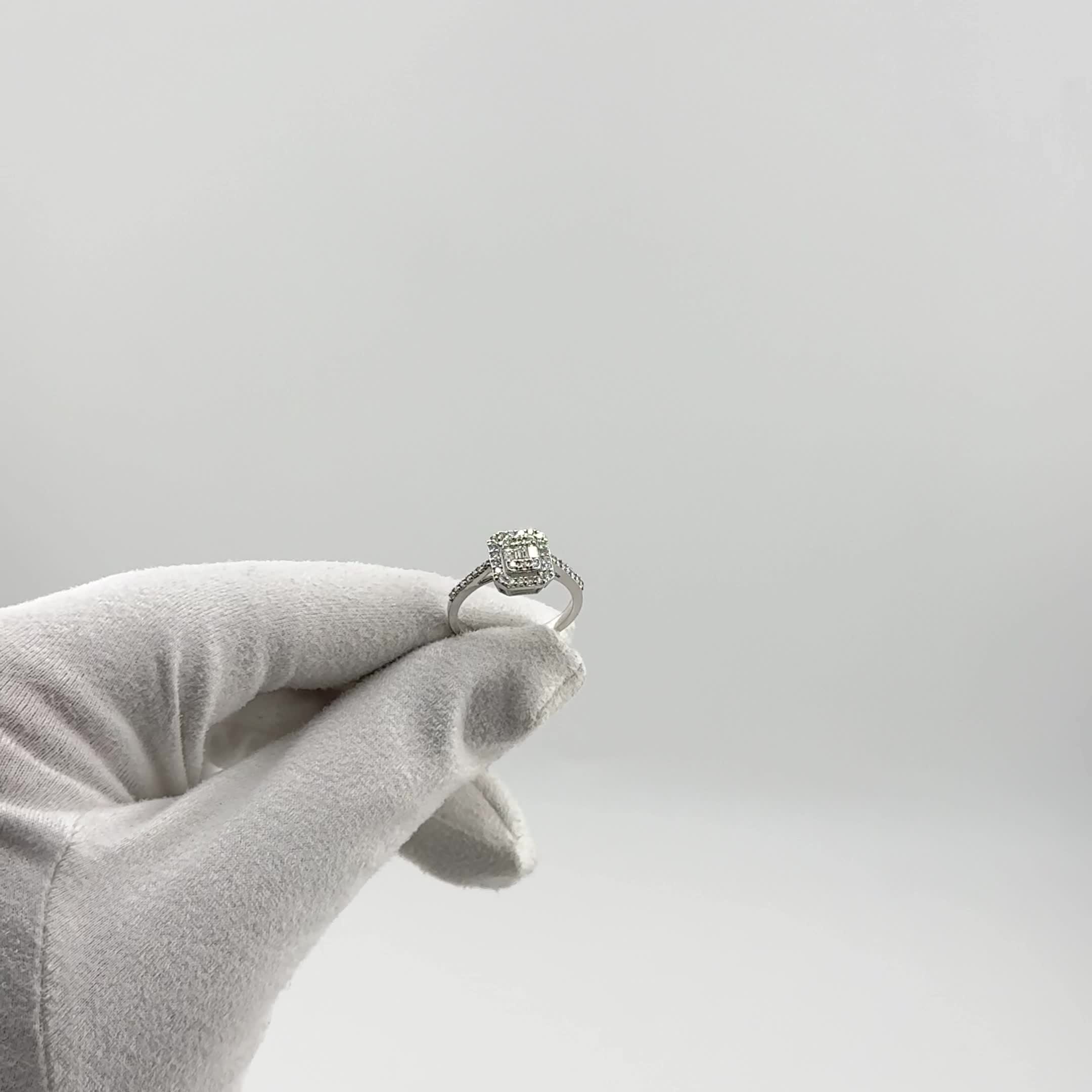 Кольцо с бриллиантами из белого золота 585 пробы арт. R2360-1001