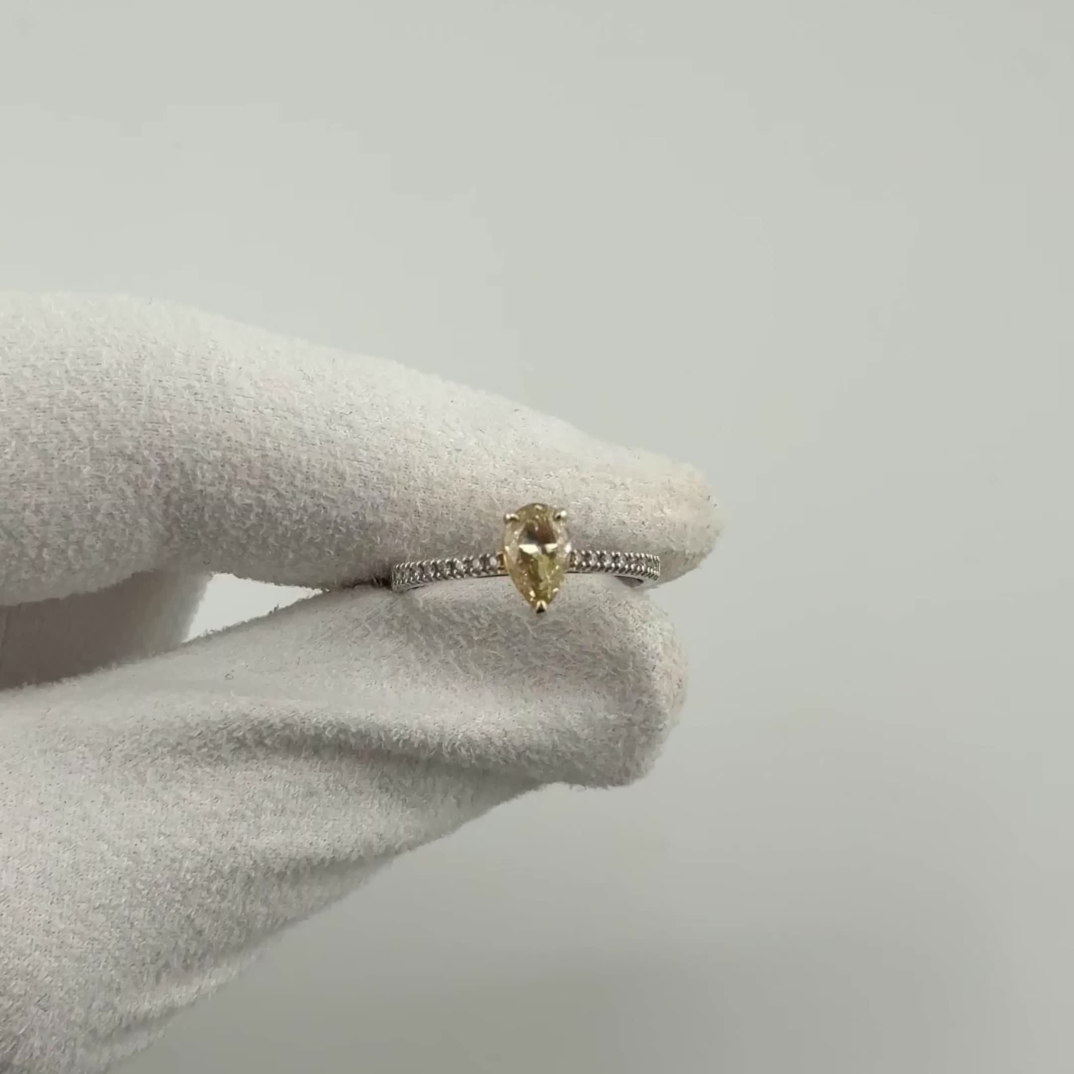 Кольцо с бриллиантом из белого золота 585 пробы арт. R2566-1058