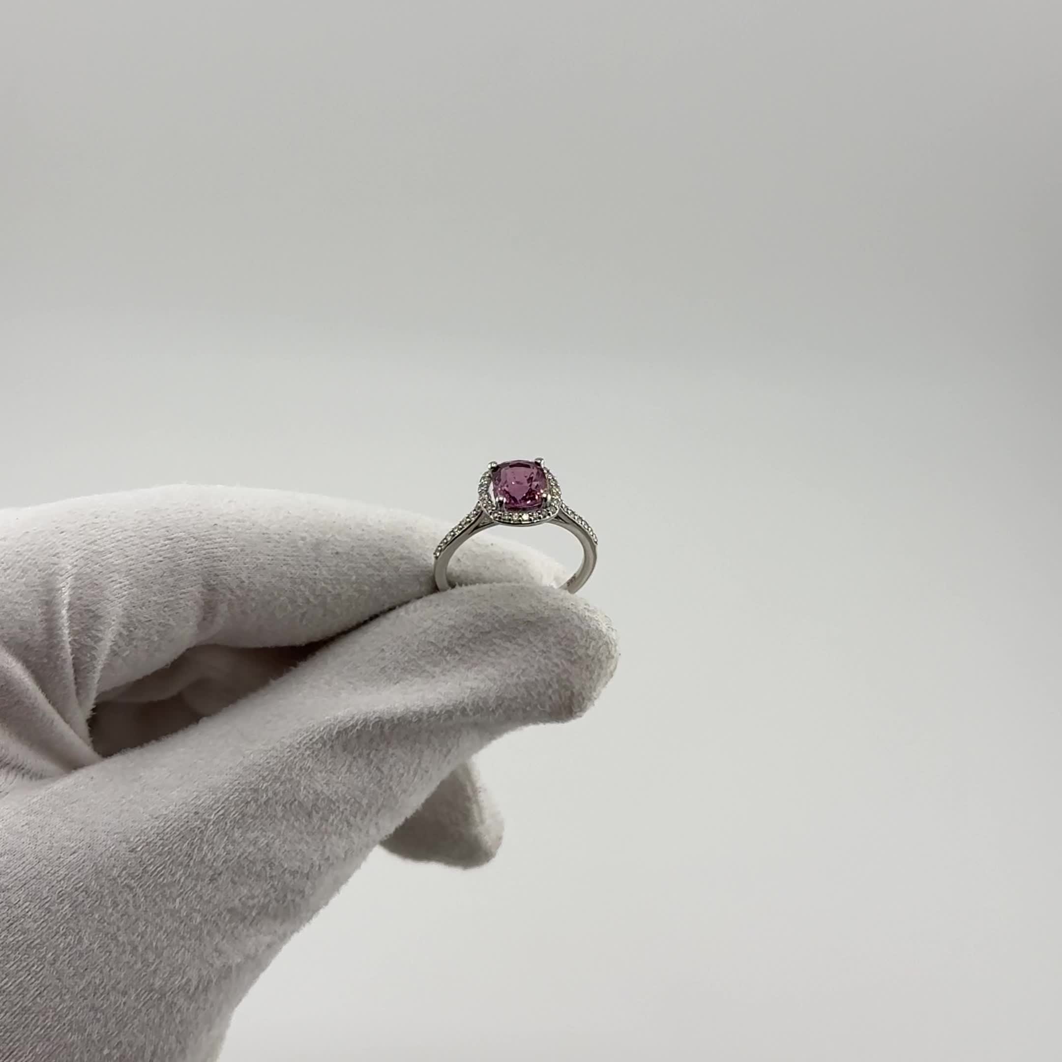 Кольцо со шпинелью и бриллиантами из белого золота 585 пробы арт. R3078-1070