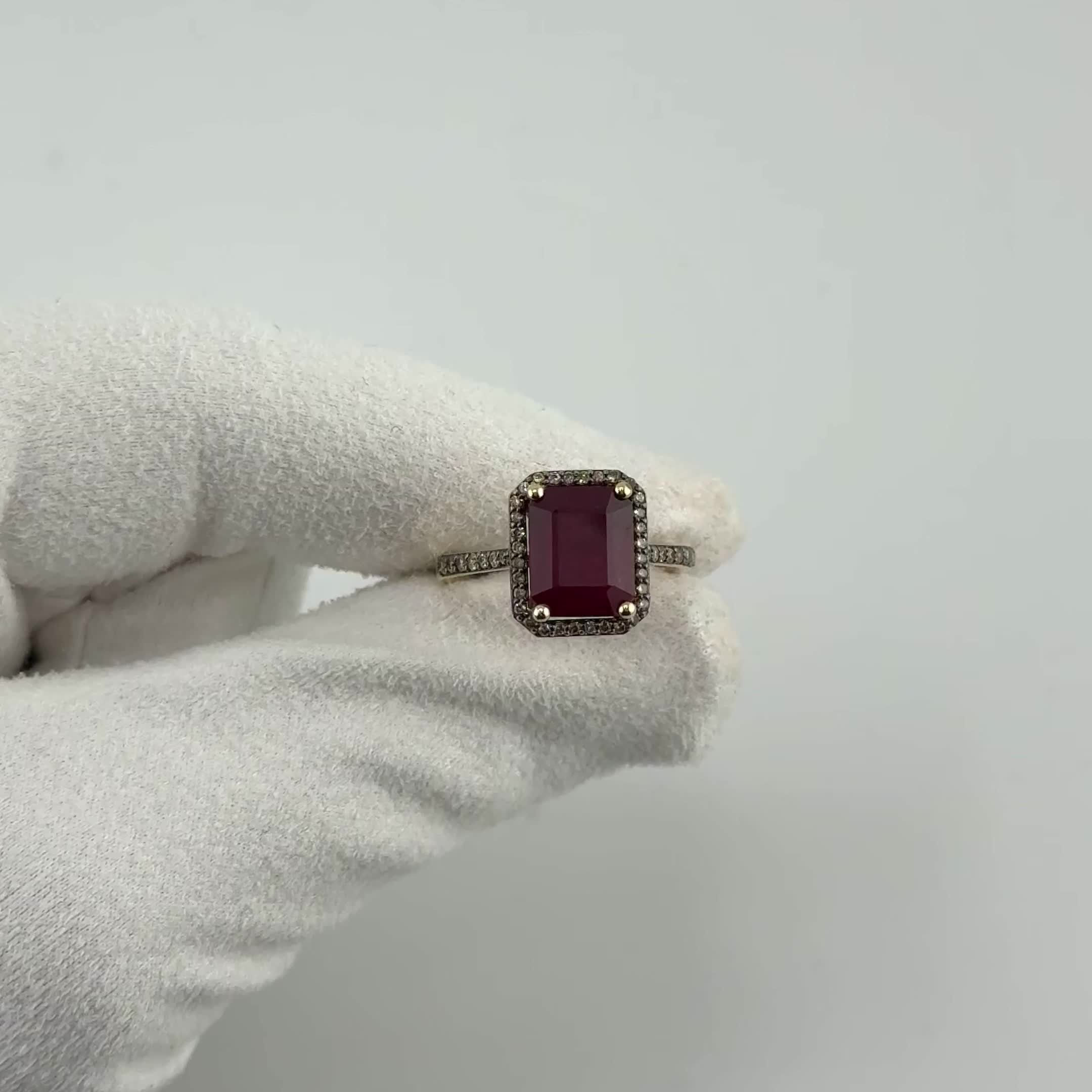 Кольцо с рубином и бриллиантами из золота 585 пробы арт. RM3059-2023