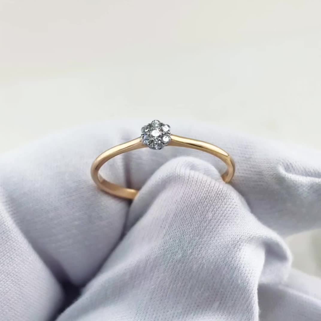 Кольцо с бриллиантами из золота 585 пробы арт. SL-к3/бк