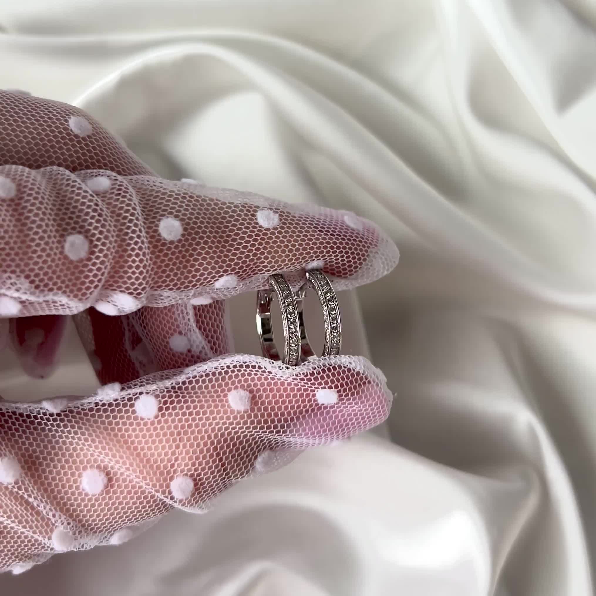 Серьги с бриллиантами из белого золота 585 пробы арт. БР120259Б