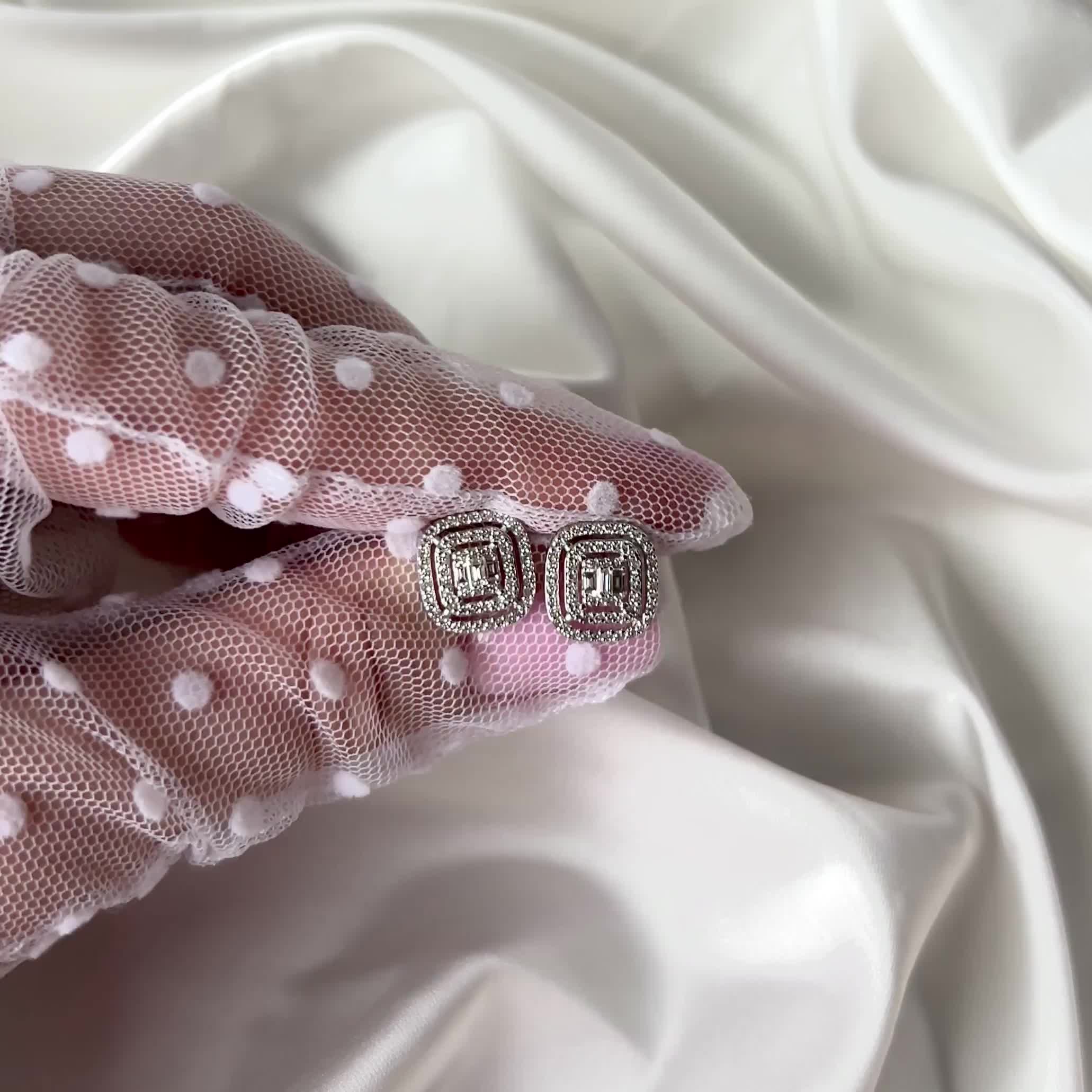 Серьги с бриллиантами из белого золота 585 пробы арт. БР152600б