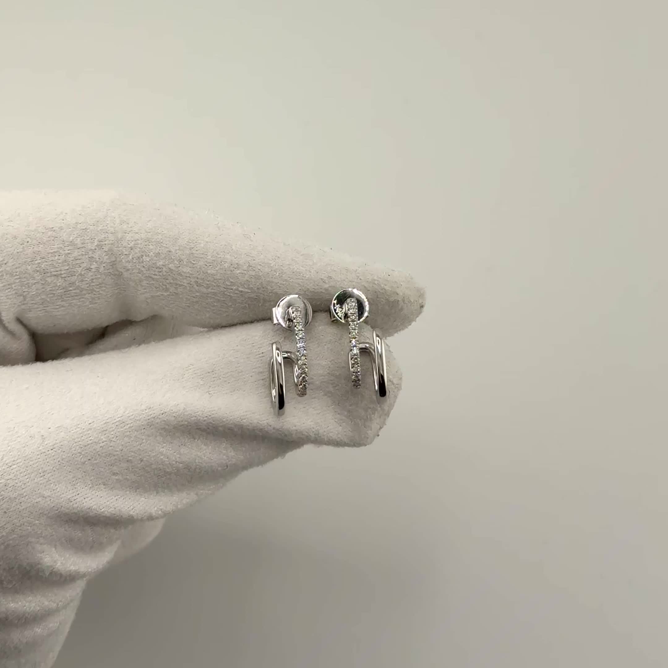 Серьги с бриллиантами из белого золота 585 пробы арт. CE43595