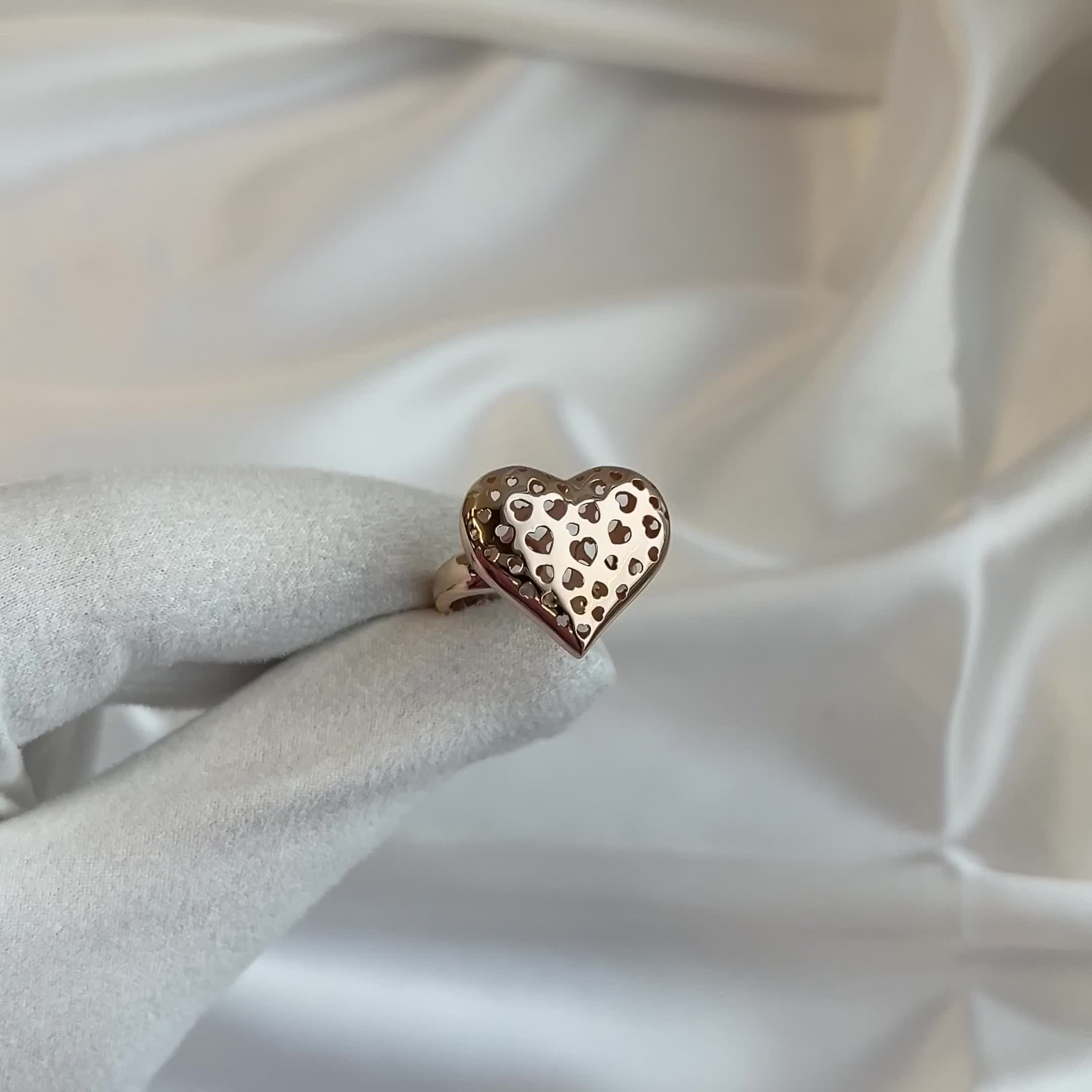 Кольцо "Сердце" из золота 585 пробы арт. к5504