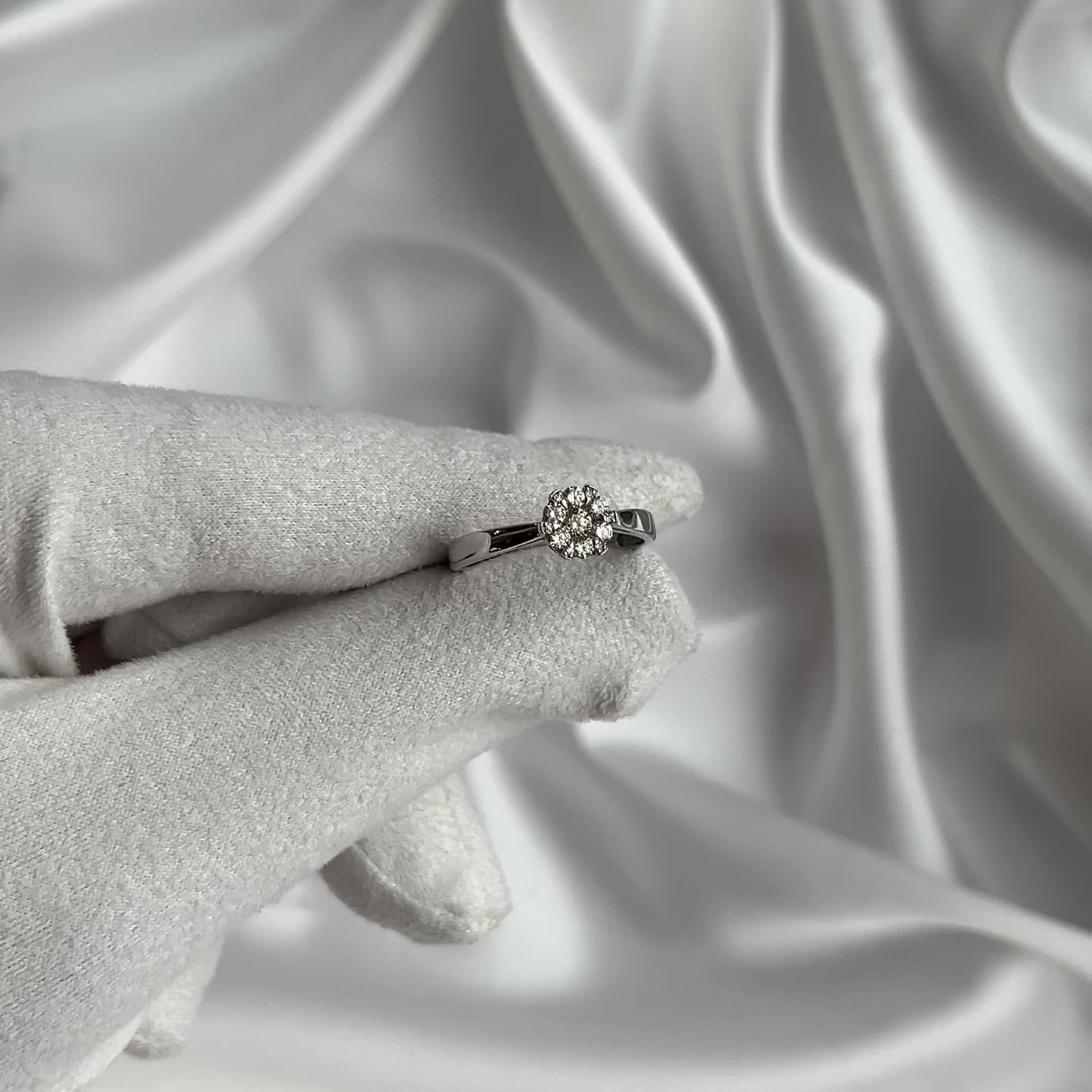 Кольцо с бриллиантами из белого золота 585 пробы арт. К/364-220