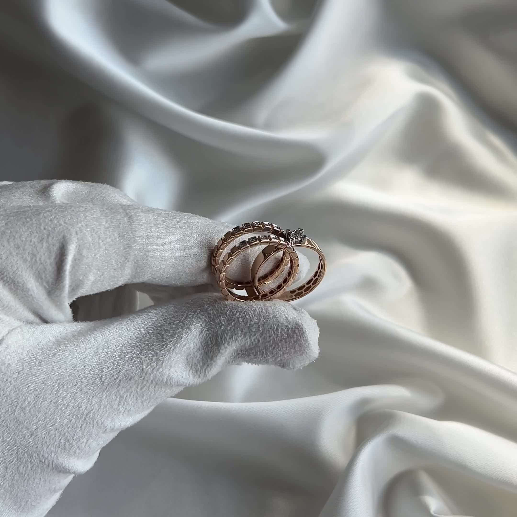 Кольцо с бриллиантами из золота 585 пробы арт. К/649-120