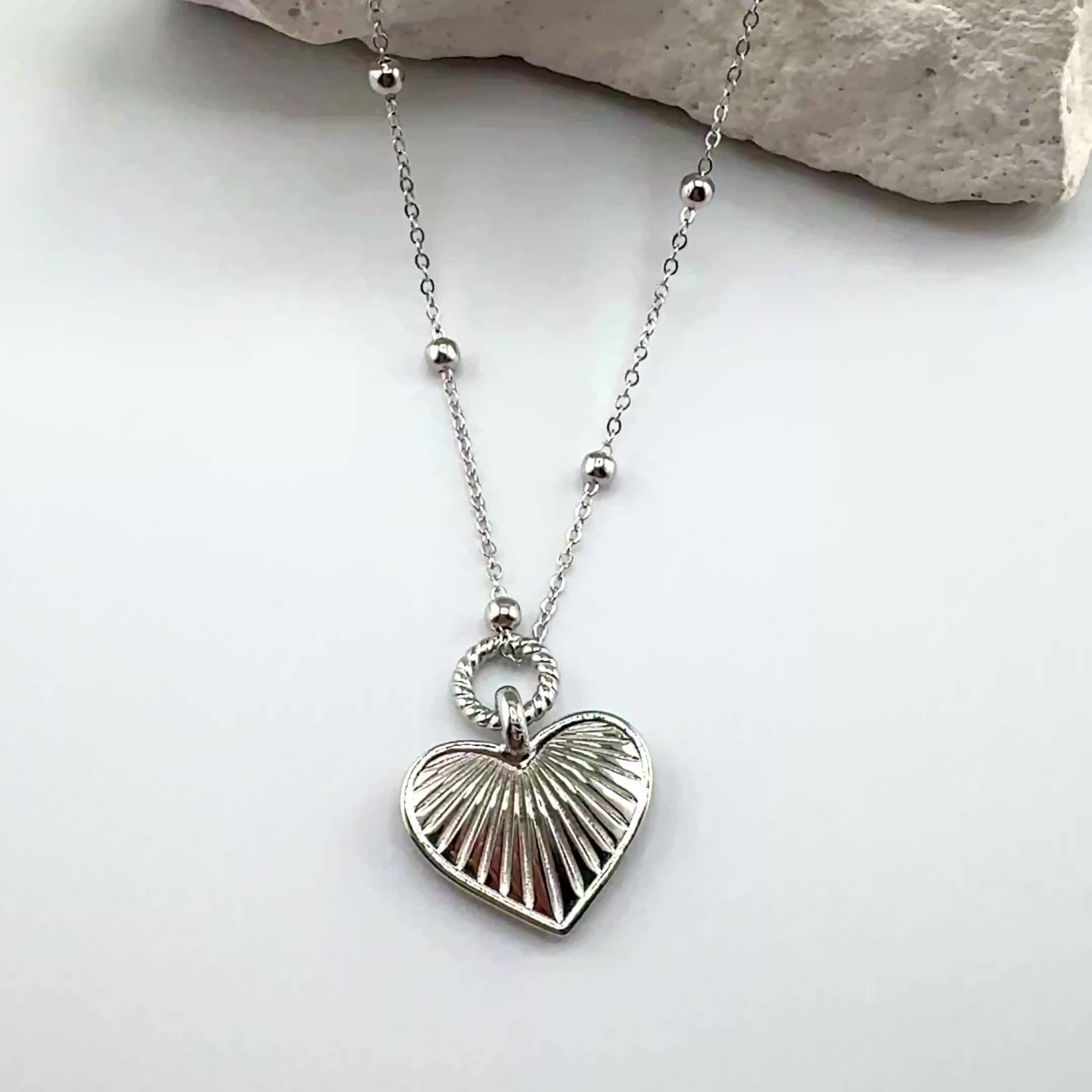 Колье "Сердце" из серебра 925 пробы арт. NK452