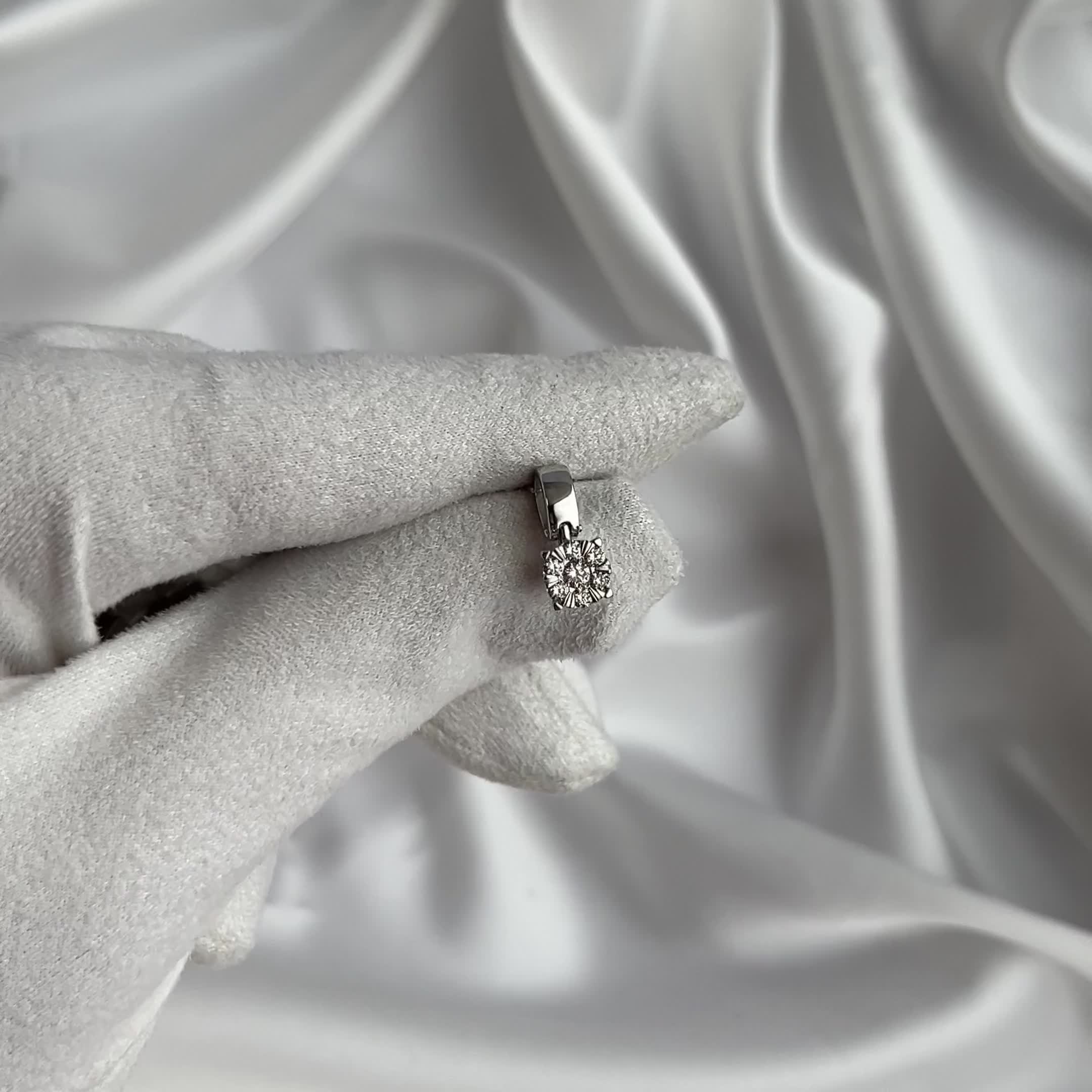 Подвеска с бриллиантами из белого золота 585 пробы арт. П/754-220