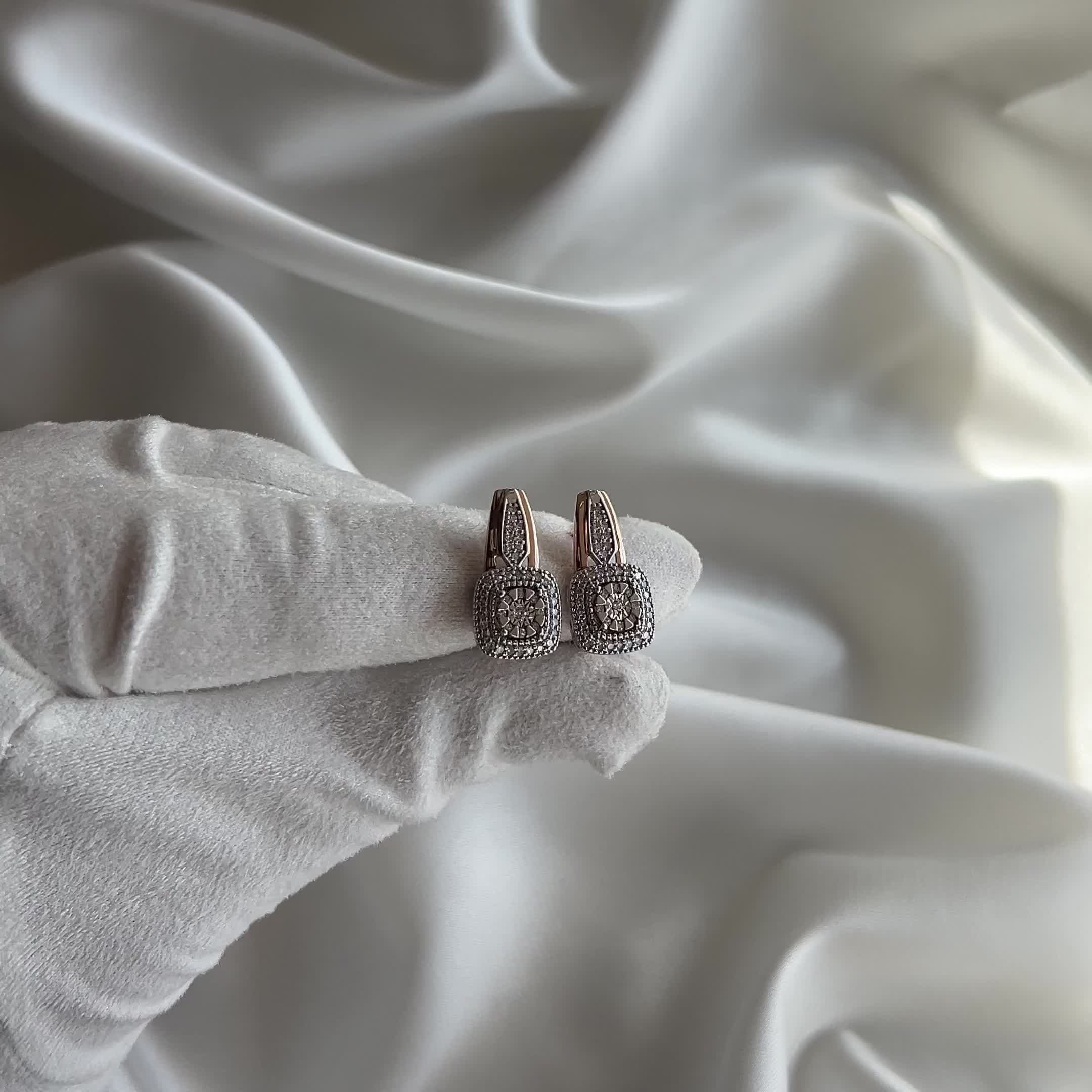 Серьги с бриллиантами из золота 585 пробы арт. С/440-0120