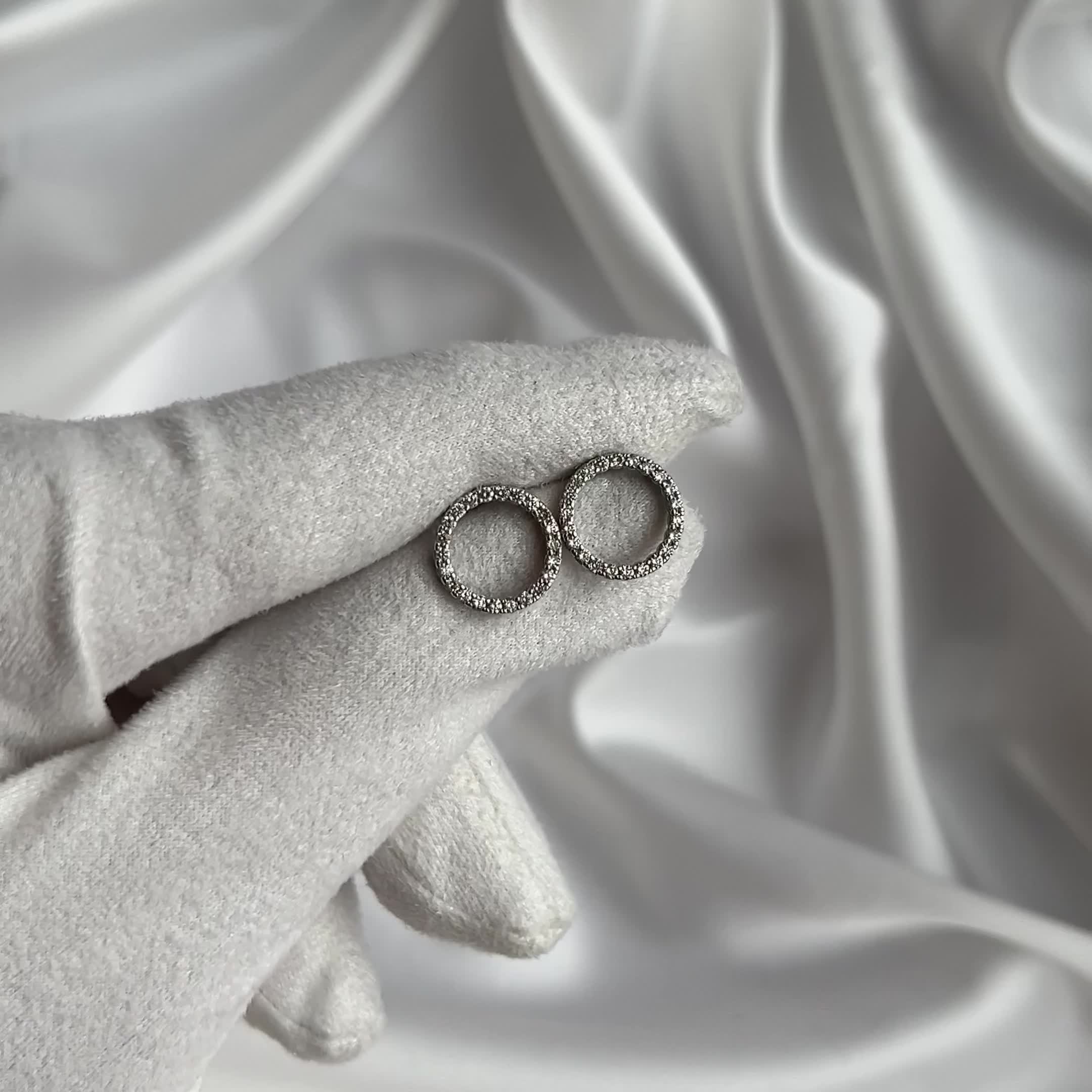 Пусеты с бриллиантами из белого золота 585 пробы арт. С/826-0220