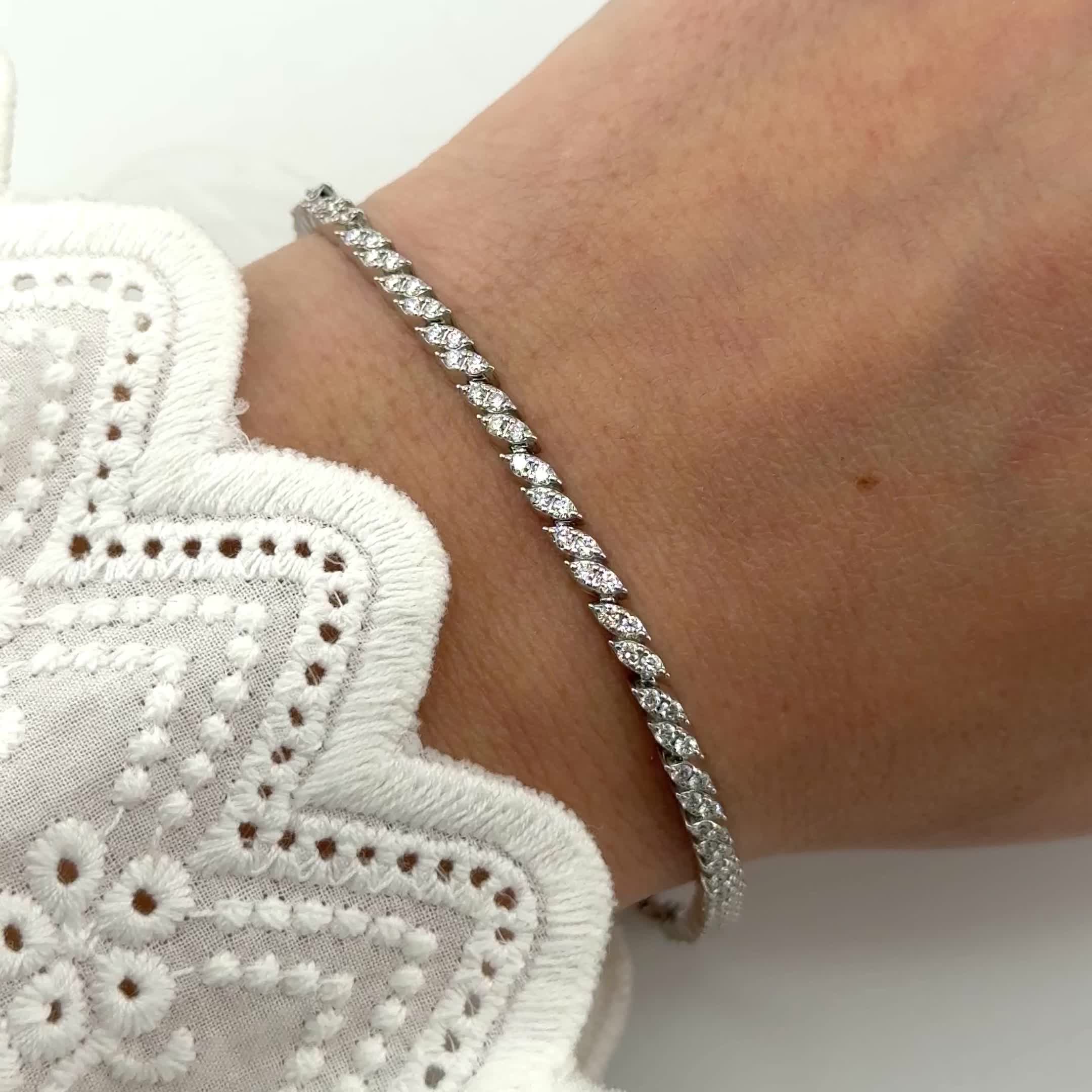 Браслет с бриллиантами из белого золота 585 пробы арт. Б/734-220