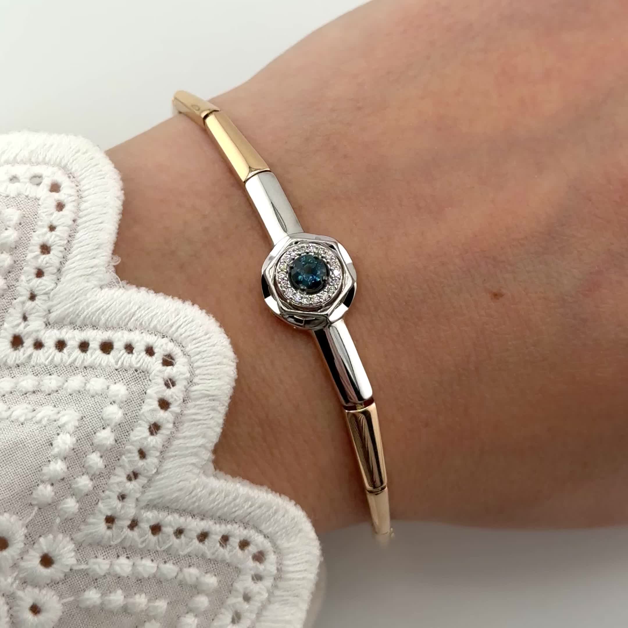 Браслет с сапфиром и бриллиантами из золота 585 пробы арт. Б/824-0122