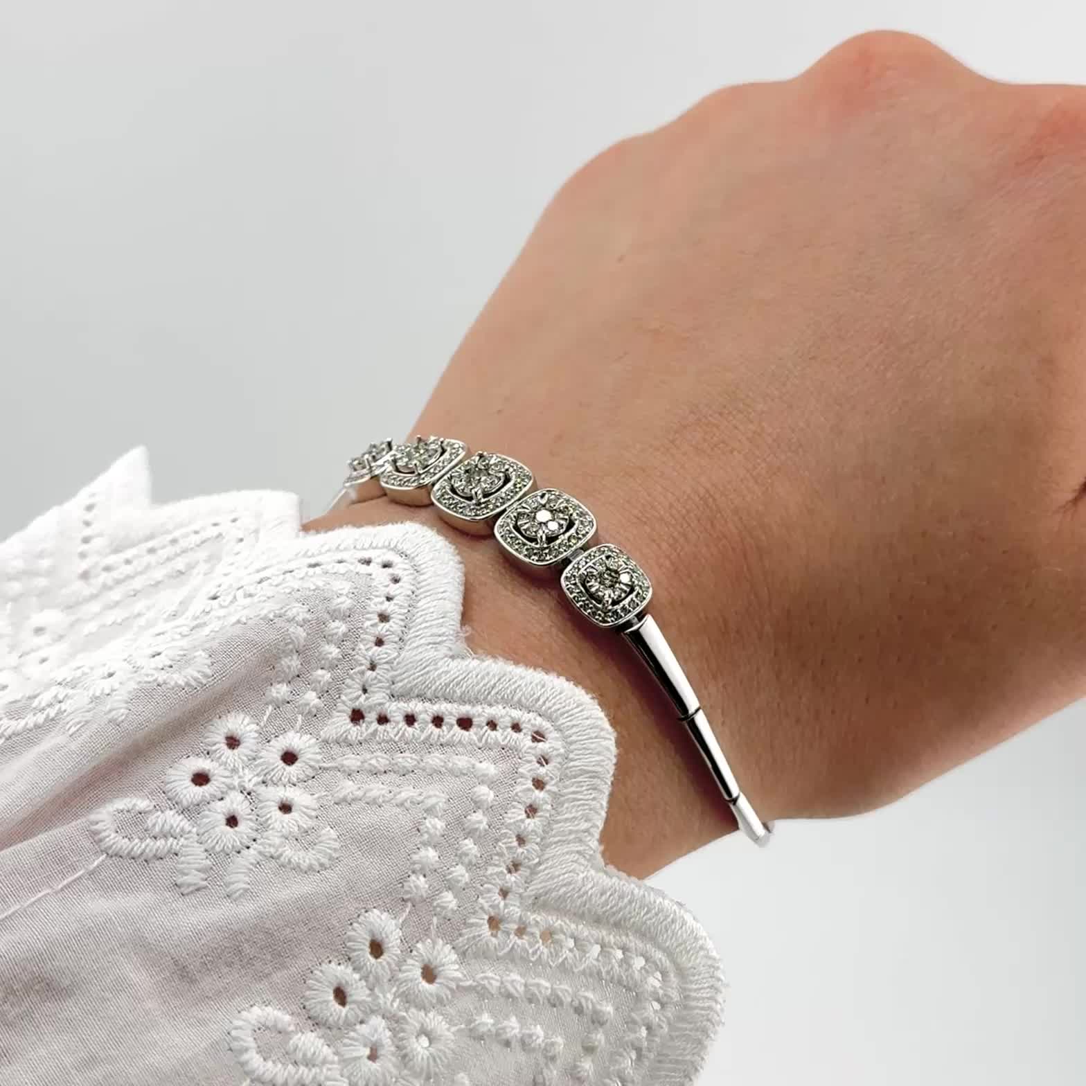 Браслет с бриллиантами из белого золота 585 пробы арт. Б/211-220