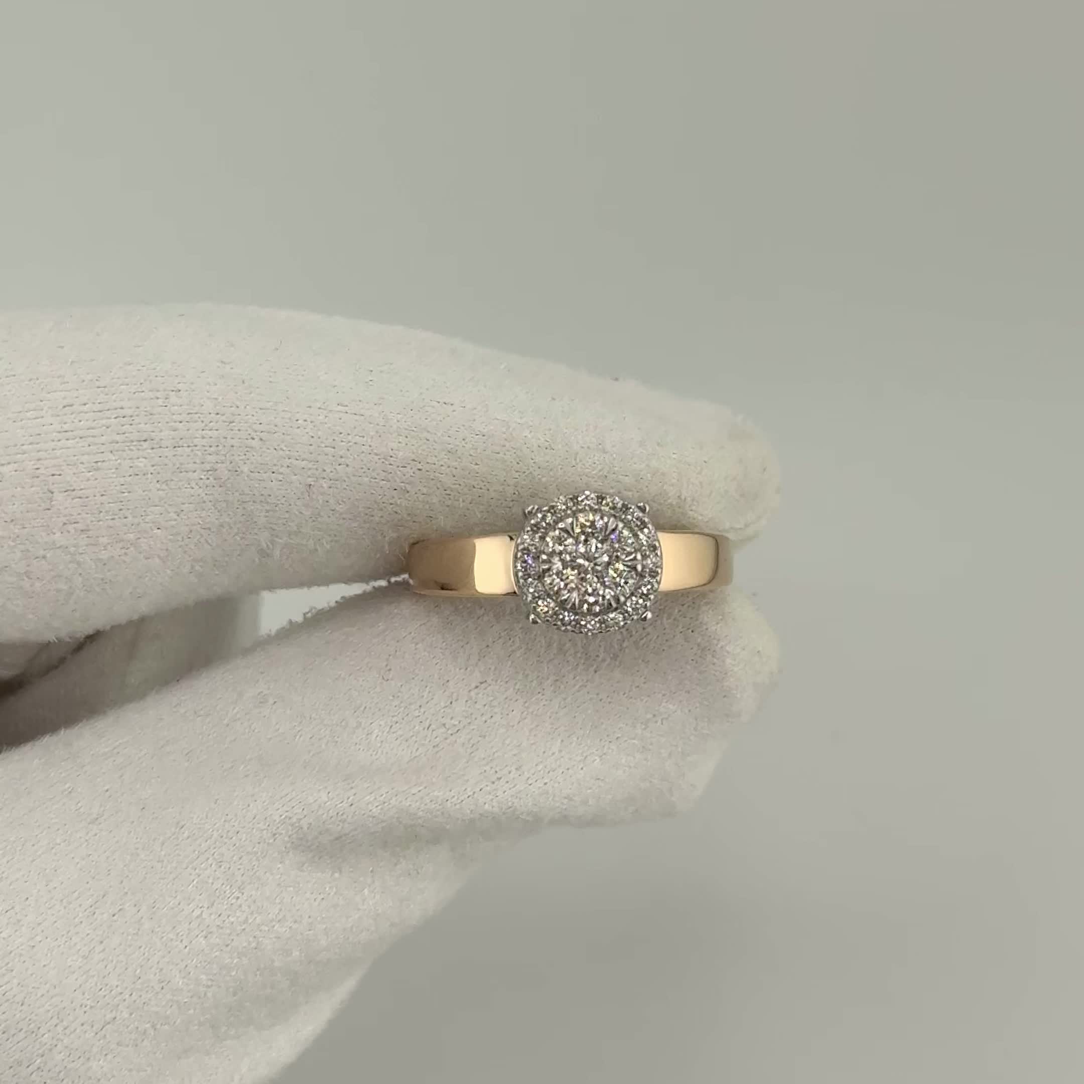 Кольцо с бриллиантами из золота 585 пробы арт. К/317-0120