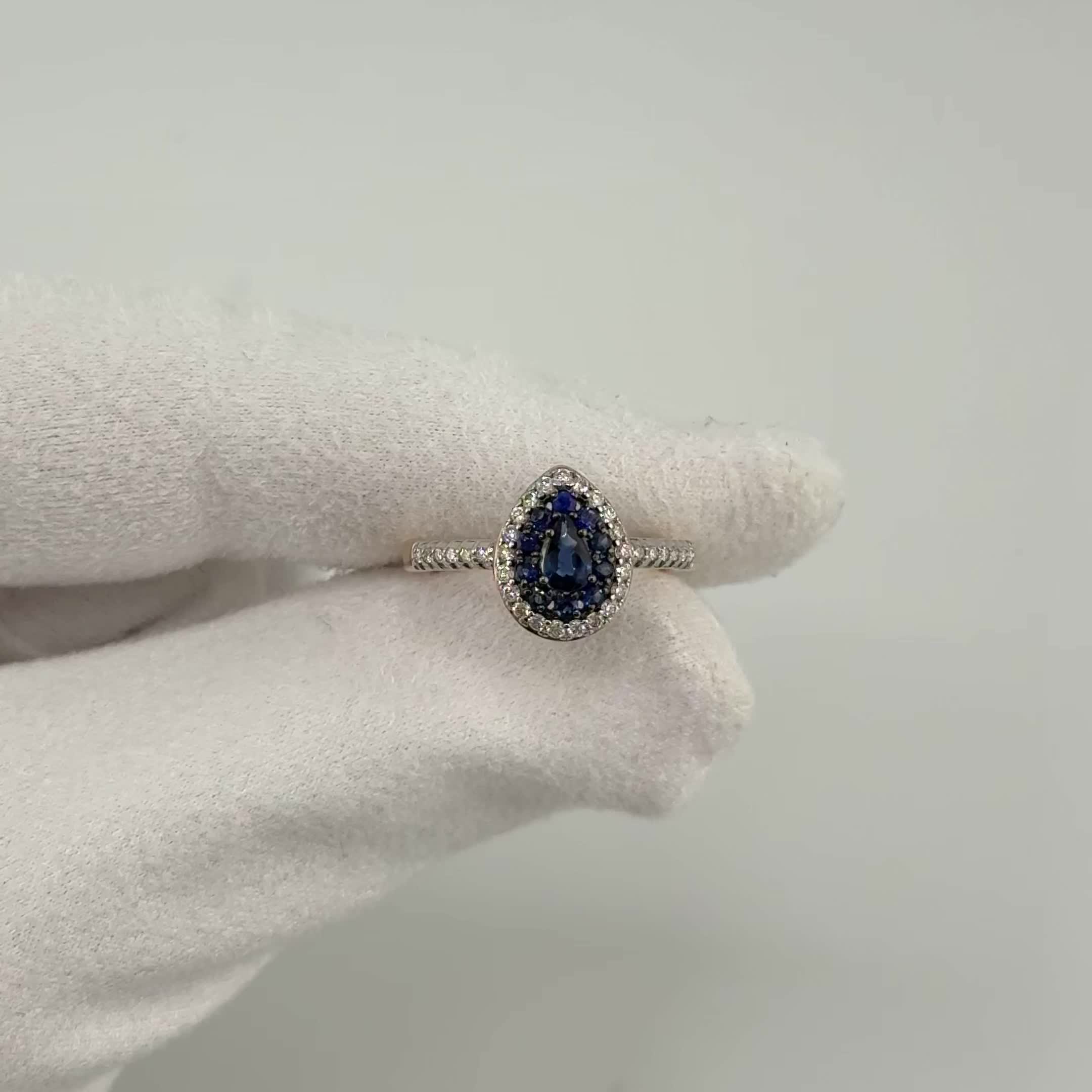 Кольцо с сапфирами и бриллиантами из золота 585 пробы арт. К/829-0122