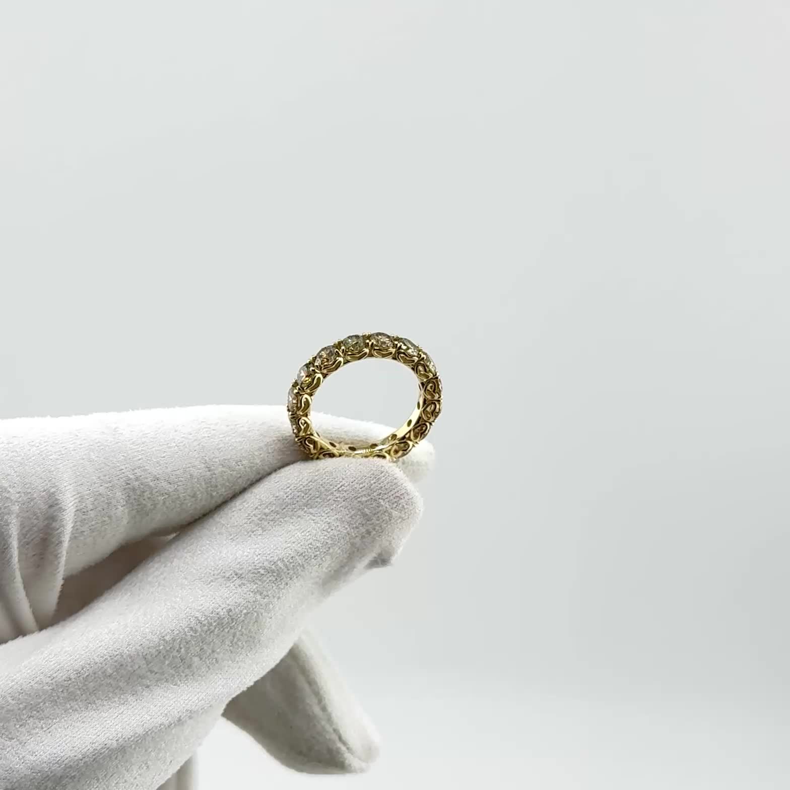 Кольцо с коньячными бриллиантами из желтого золота 585 пробы арт. К/663-330