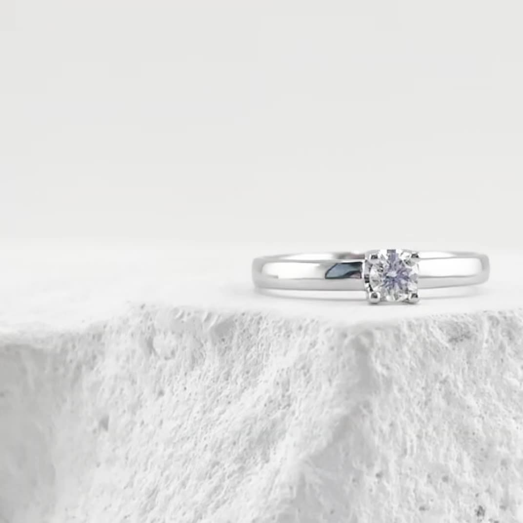 Кольцо с бриллиантом из белого золота 585 пробы арт. К/882-220