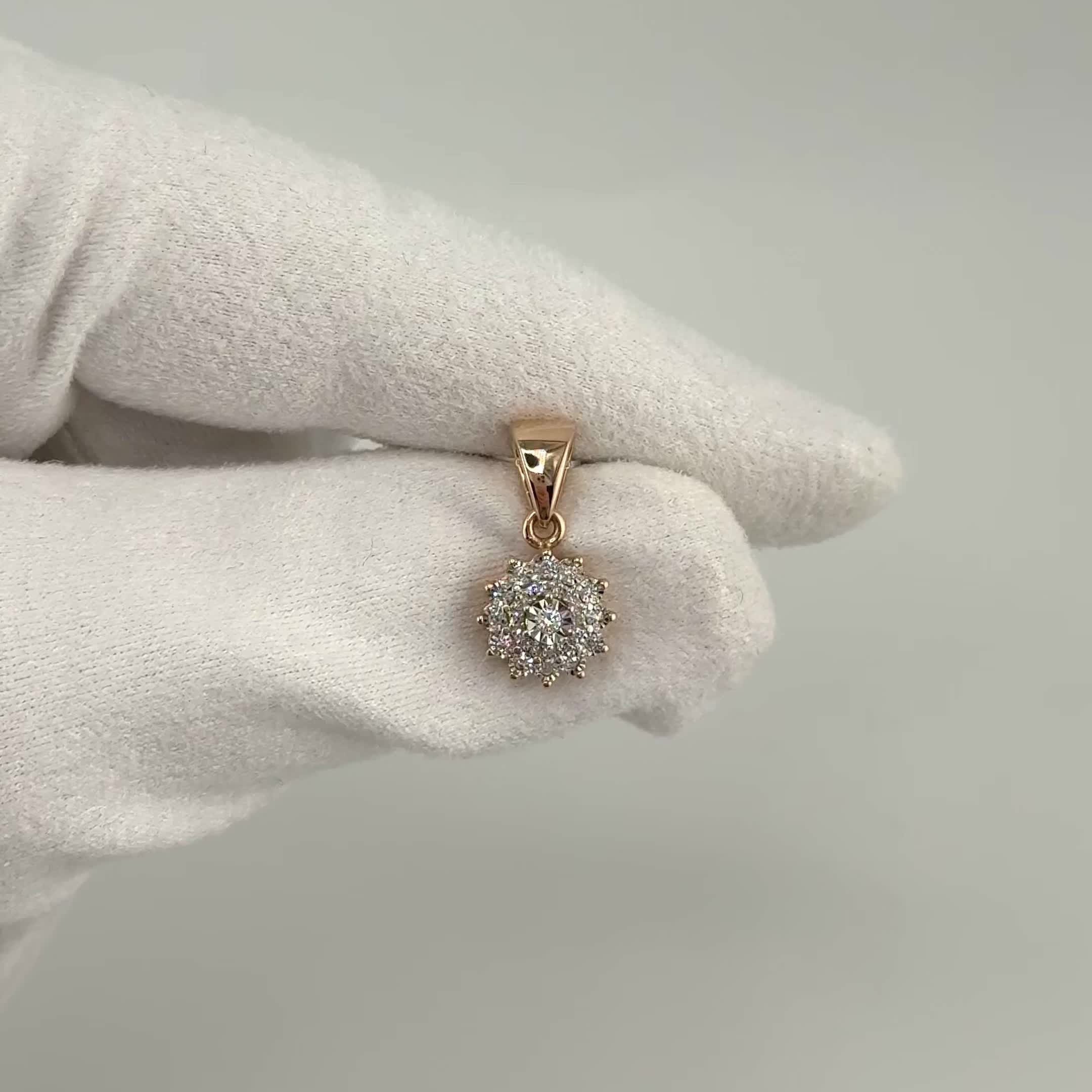 Подвеска с бриллиантами из золота 585 пробы арт. П/255-120