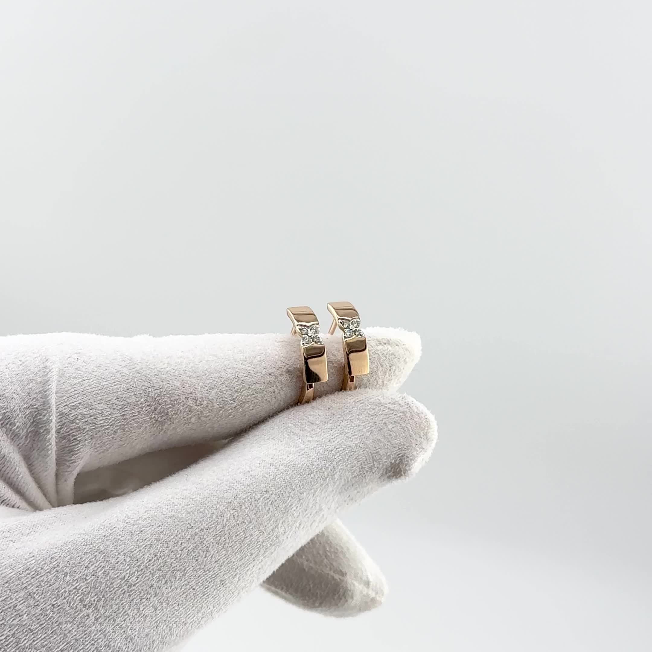 Серьги "Цветы" с бриллиантами из золота 585 пробы арт. С-1625-01