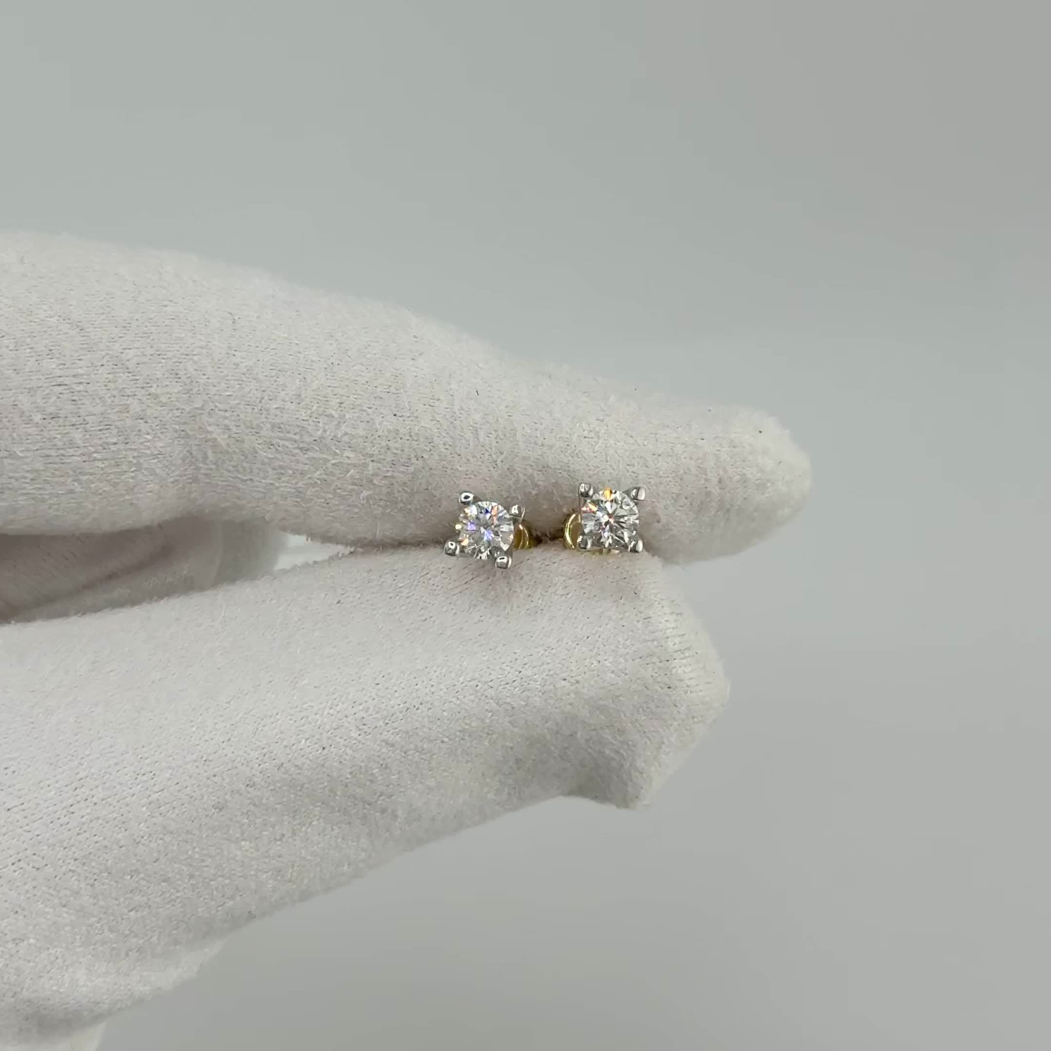 Пусеты с бриллиантами 0,5ct из желтого золота 585 пробы арт. С/880-320