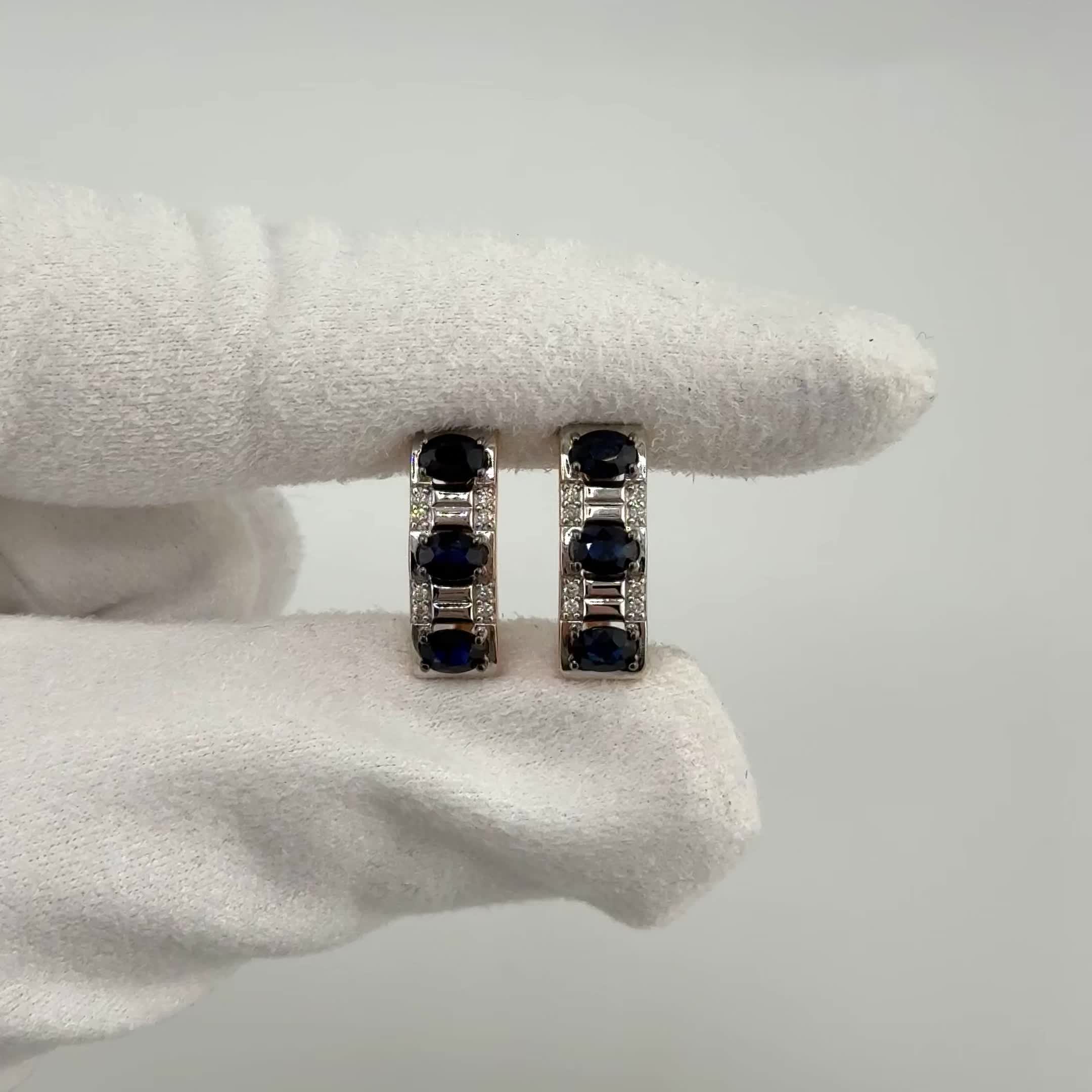 Серьги с сапфирами и бриллиантами из золота 585 пробы арт. С/979-0122