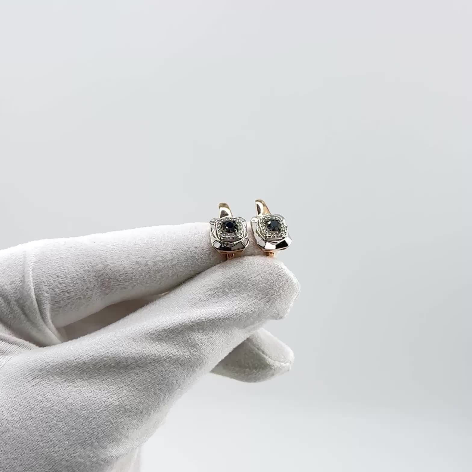 Серьги с сапфирами и бриллиантами из золота 585 пробы арт. С/926-0122