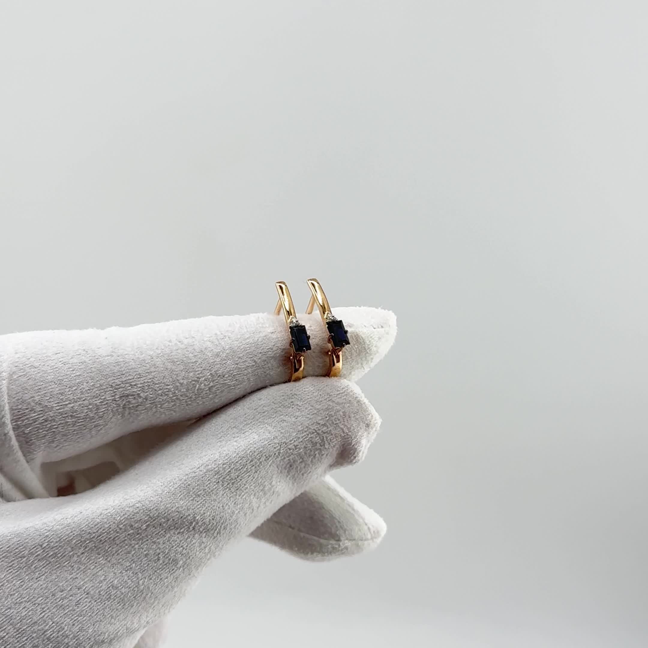 Серьги с сапфирами и бриллиантами из золота 585 пробы арт. Т14102Г146