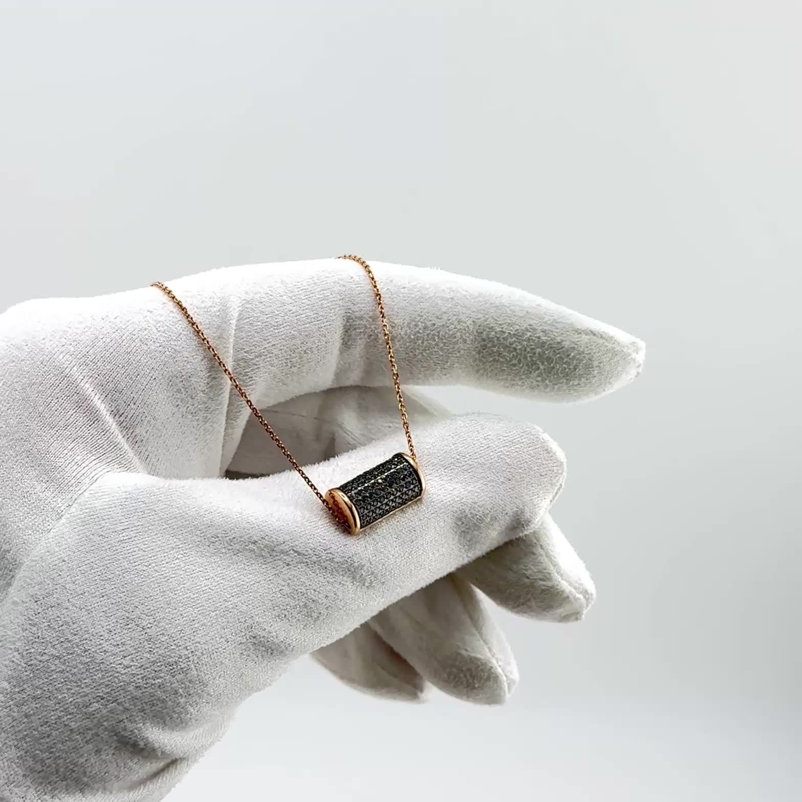 Колье с черными бриллиантами из золота 585 пробы арт. Ц/482-105