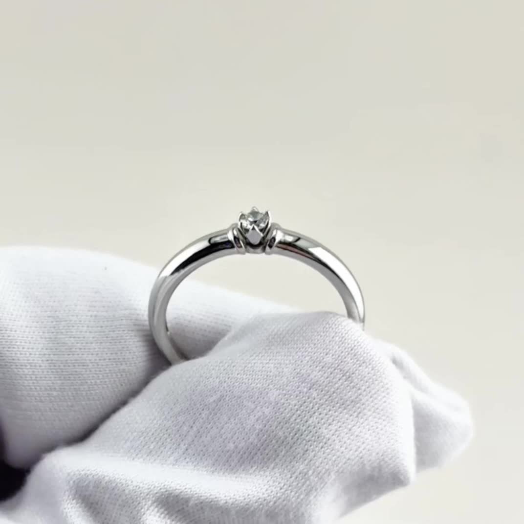 Кольцо с бриллиантом из белого золота 585 пробы арт. ШДл-к19/б