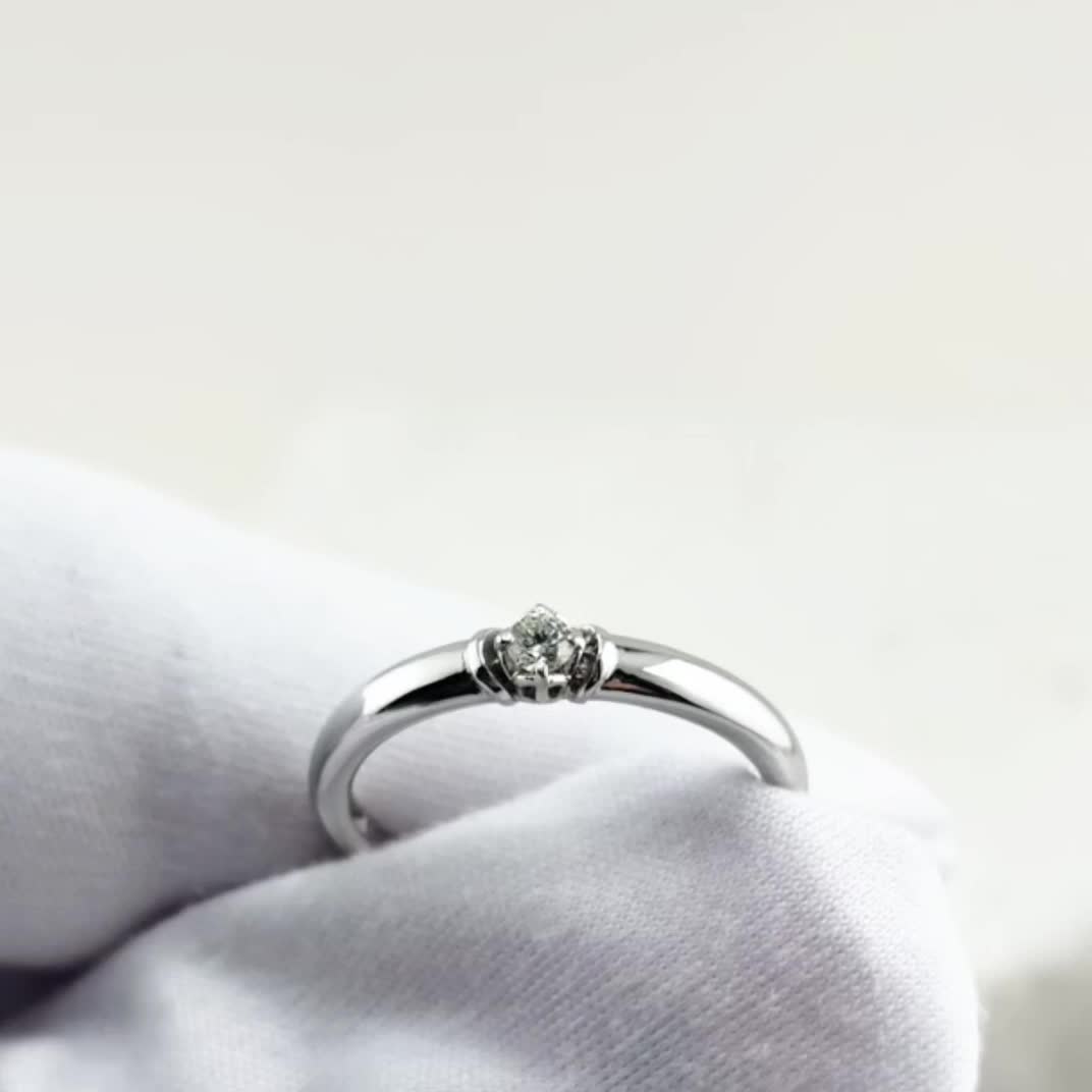 Кольцо с бриллиантом из белого золота 585 пробы арт. ШДл-к22/б